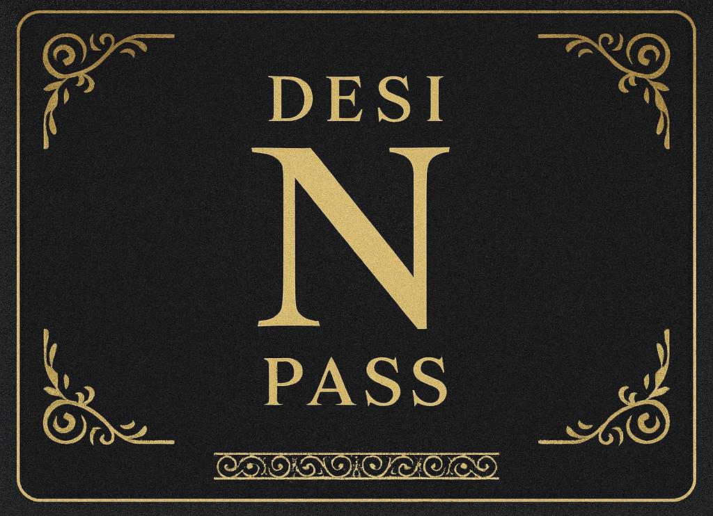 The front of the Desi N Pass digital card